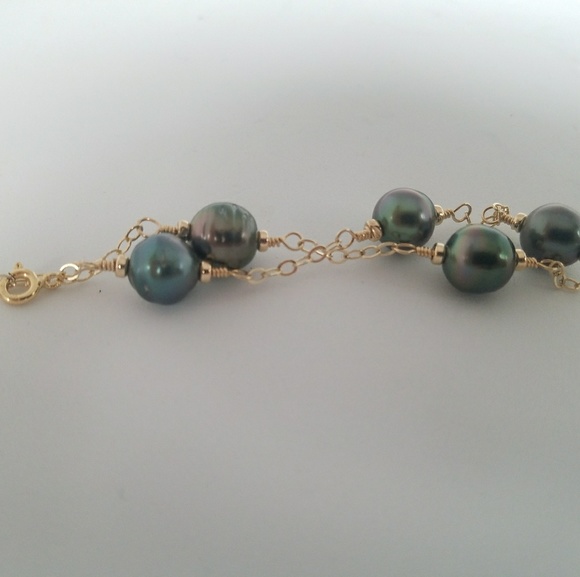 Tahitian pearl bracelet gold filled silver starfis - Picture 3 of 8